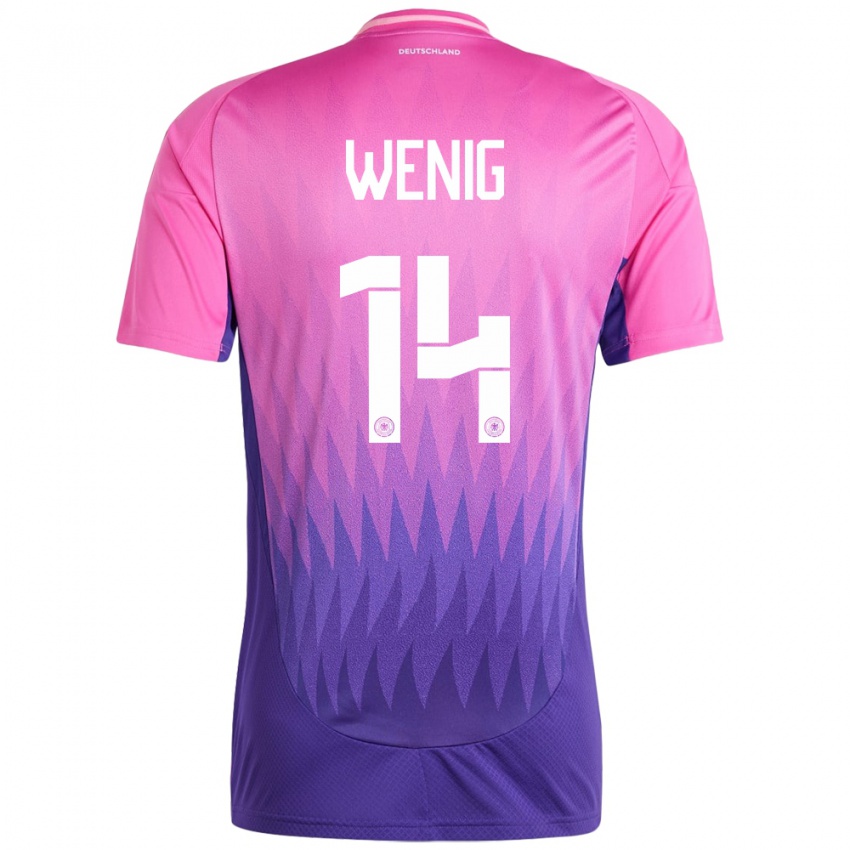 Kinder Deutschland Marcel Wenig #14 Pink Lila Auswärtstrikot Trikot 24-26 T-Shirt Österreich