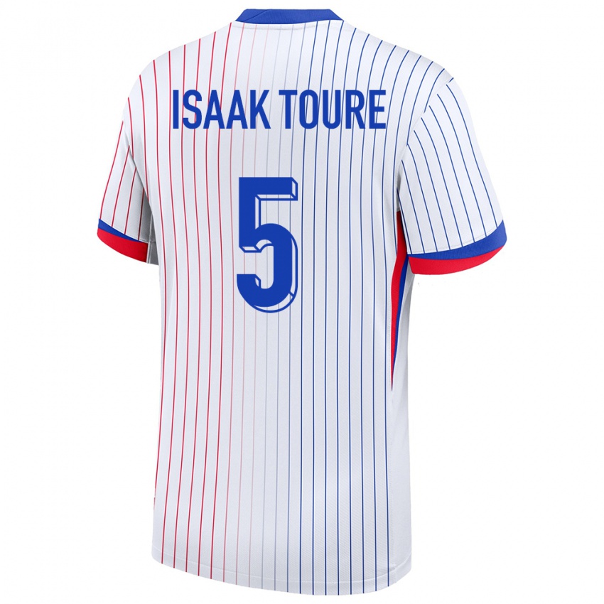 Kinder Frankreich Souleymane Isaak Toure #5 Weiß Auswärtstrikot Trikot 24-26 T-Shirt Österreich