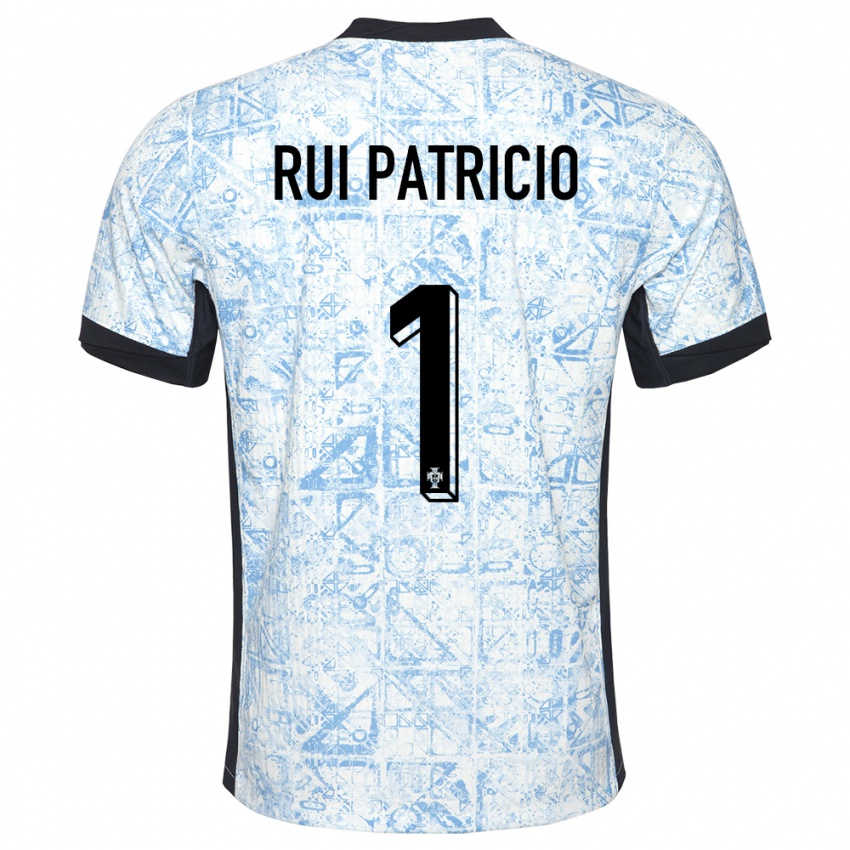 Kinder Portugal Rui Patricio #1 Cremeblau Auswärtstrikot Trikot 24-26 T-Shirt Österreich
