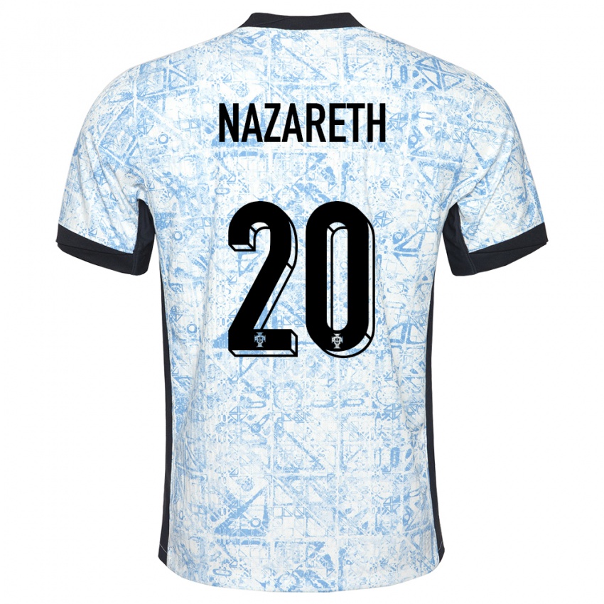 Kinder Portugal Kika Nazareth #20 Cremeblau Auswärtstrikot Trikot 24-26 T-Shirt Österreich