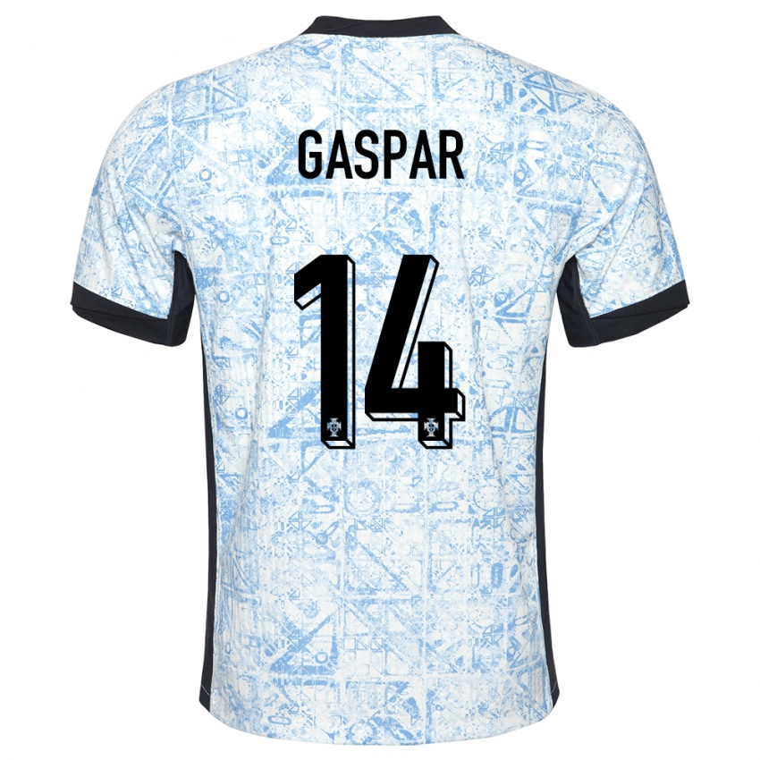 Kinder Portugal Guilherme Gaspar #14 Cremeblau Auswärtstrikot Trikot 24-26 T-Shirt Österreich