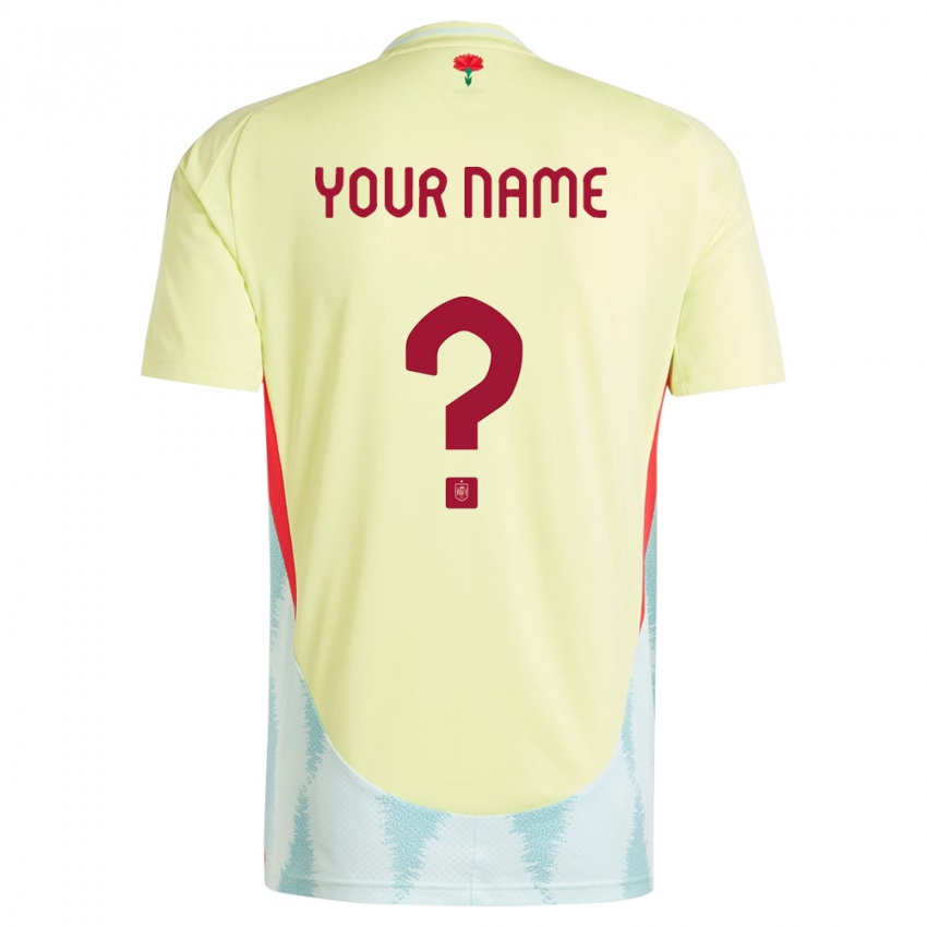 Kinder Spanien Ihren Namen #0 Gelb Auswärtstrikot Trikot 24-26 T-Shirt Österreich