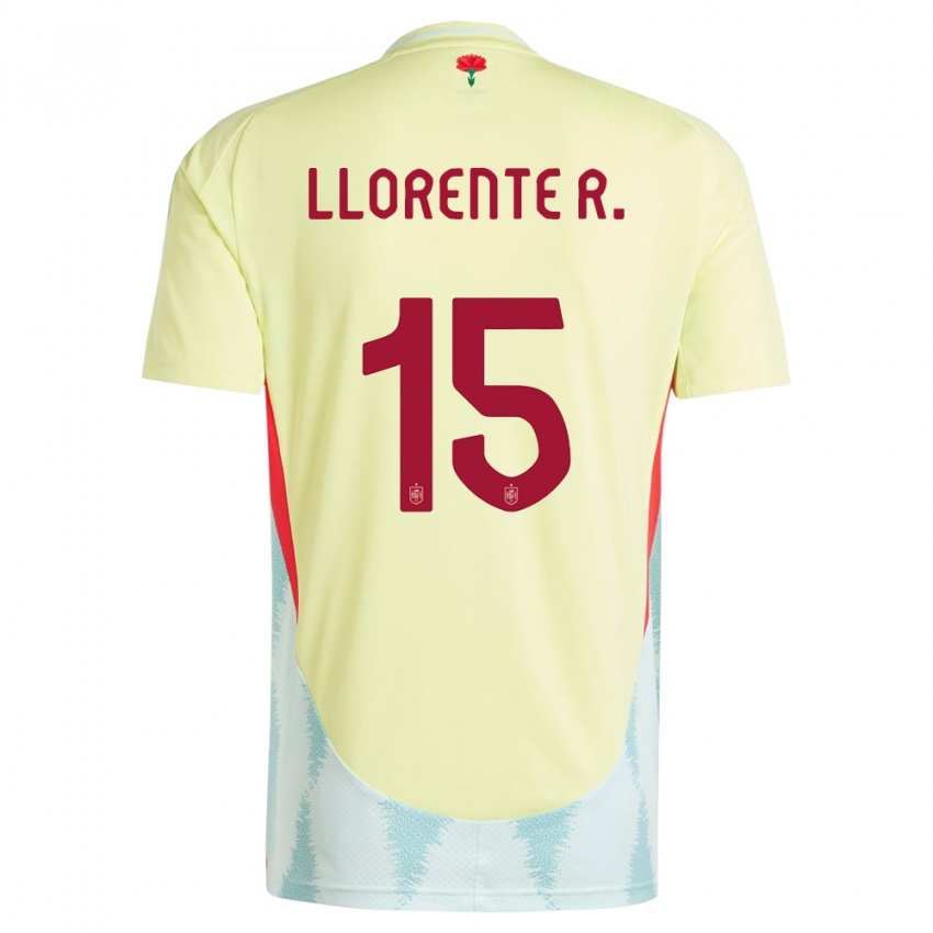 Kinder Spanien Diego Llorente #15 Gelb Auswärtstrikot Trikot 24-26 T-Shirt Österreich
