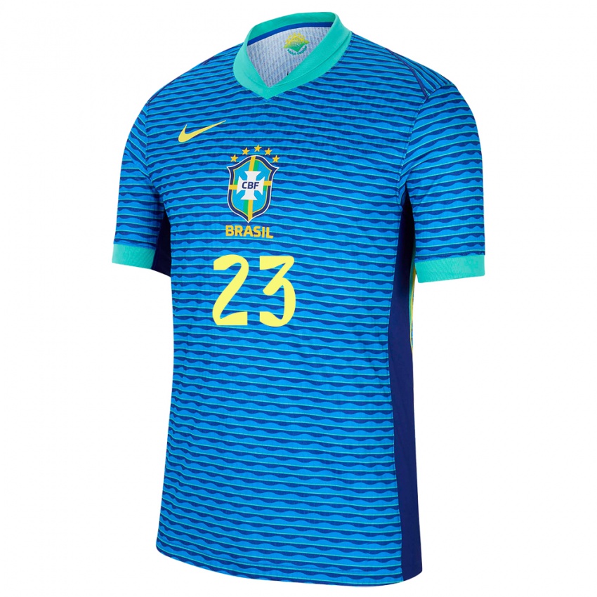 Kinder Brasilien Ederson #23 Blau Auswärtstrikot Trikot 24-26 T-Shirt Österreich