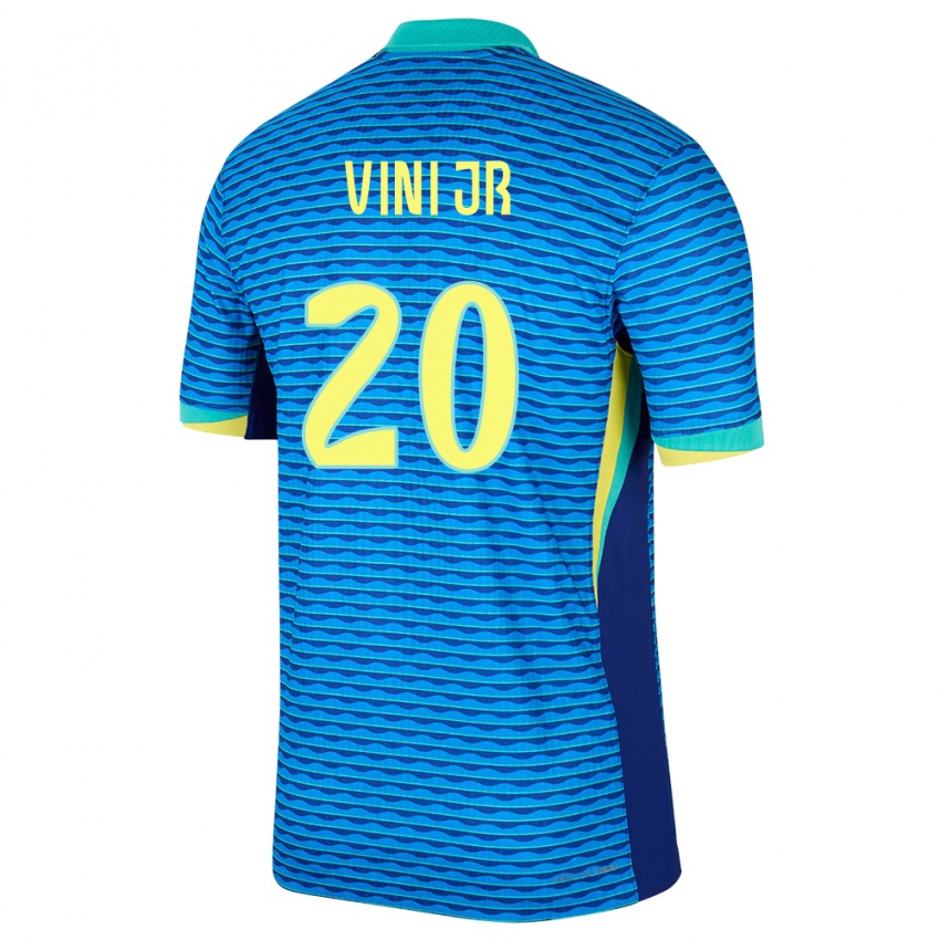 Kinder Brasilien Vinicius Junior #20 Blau Auswärtstrikot Trikot 24-26 T-Shirt Österreich