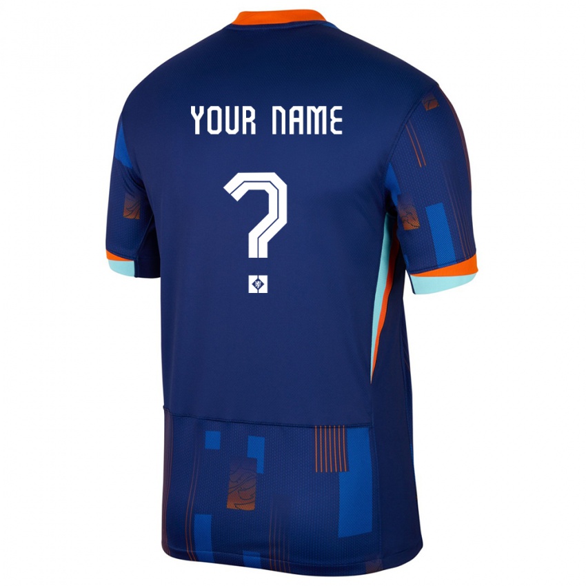 Kinder Niederlande Ihren Namen #0 Blau Auswärtstrikot Trikot 24-26 T-Shirt Österreich