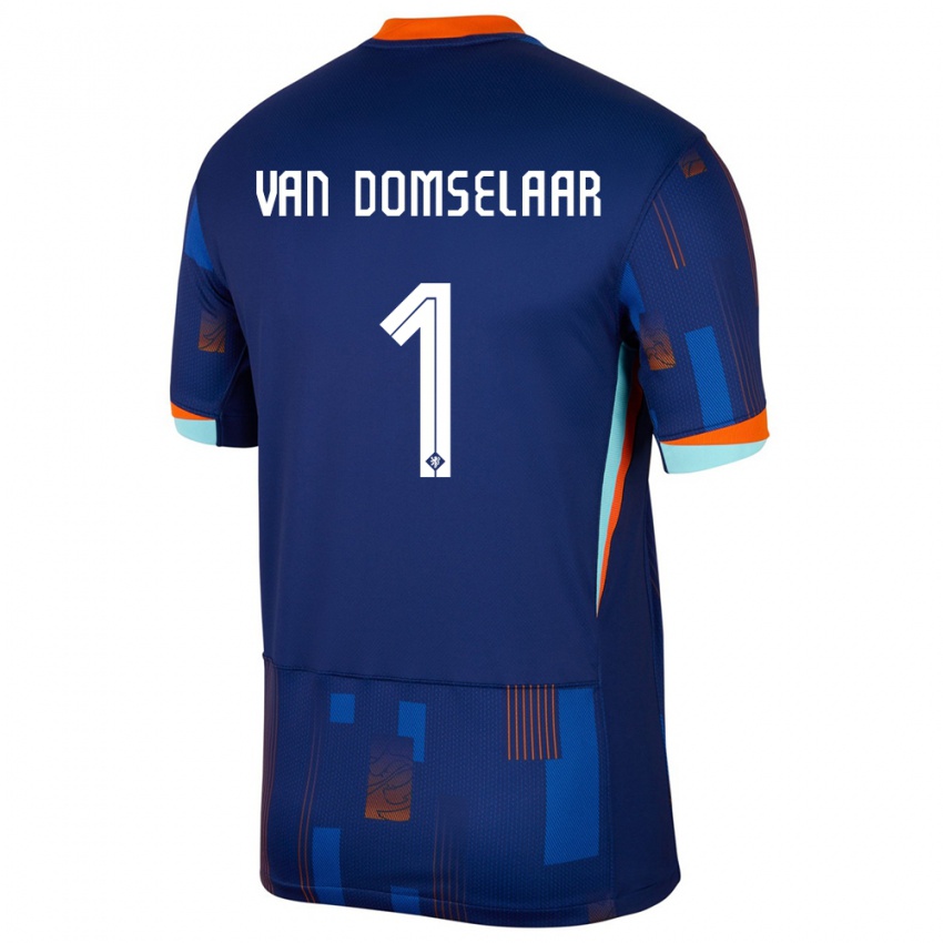 Kinder Niederlande Daphne Van Domselaar #1 Blau Auswärtstrikot Trikot 24-26 T-Shirt Österreich