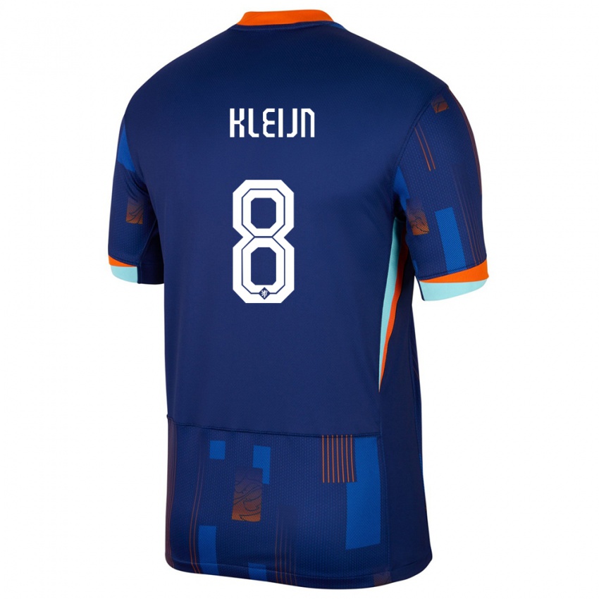 Kinder Niederlande Mike Kleijn #8 Blau Auswärtstrikot Trikot 24-26 T-Shirt Österreich