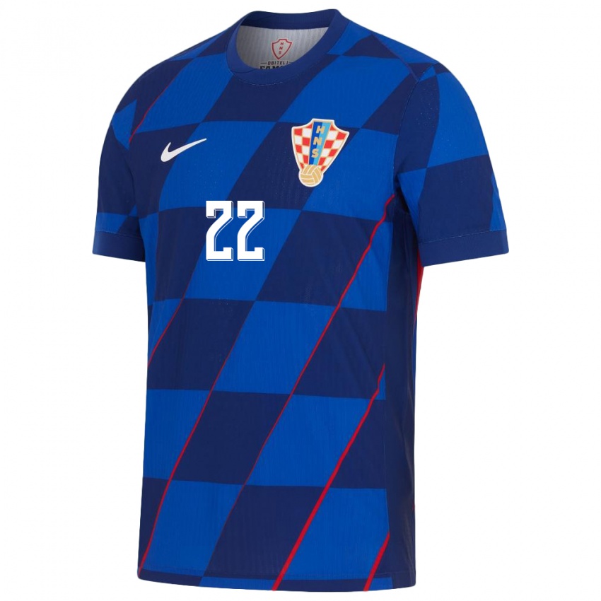 Kinder Kroatien Niko Jankovic #22 Blau Auswärtstrikot Trikot 24-26 T-Shirt Österreich