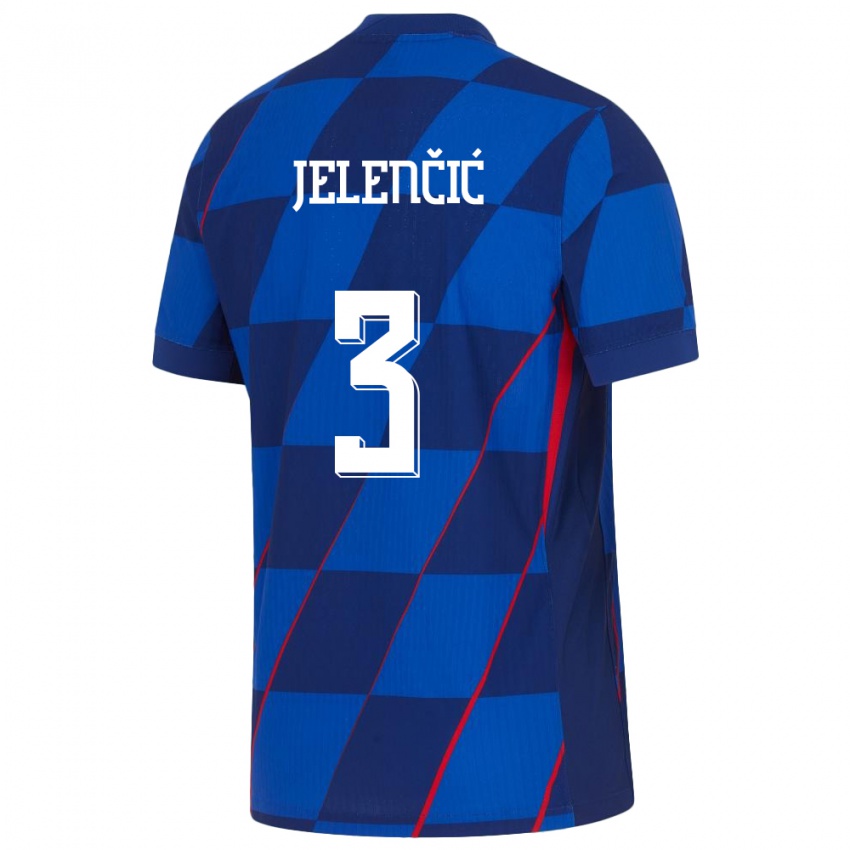 Kinder Kroatien Ana Jelencic #3 Blau Auswärtstrikot Trikot 24-26 T-Shirt Österreich