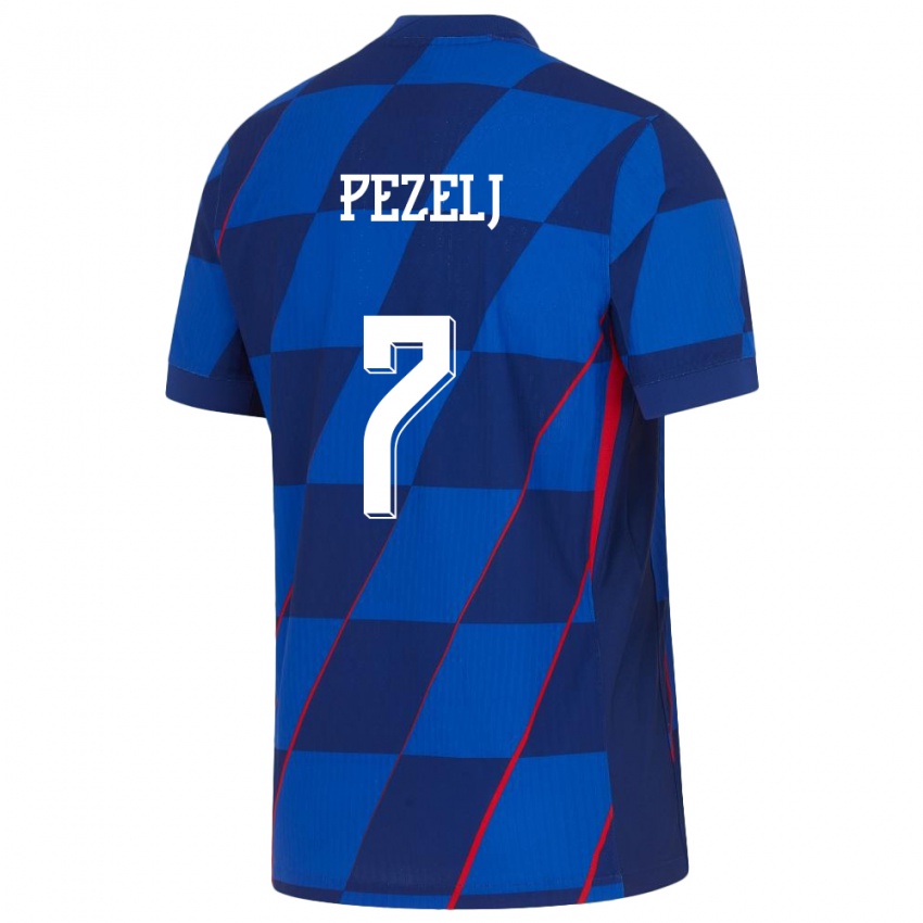 Kinder Kroatien Petra Pezelj #7 Blau Auswärtstrikot Trikot 24-26 T-Shirt Österreich