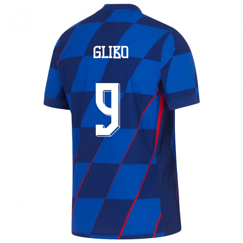 Kinder Kroatien Andrea Glibo #9 Blau Auswärtstrikot Trikot 24-26 T-Shirt Österreich
