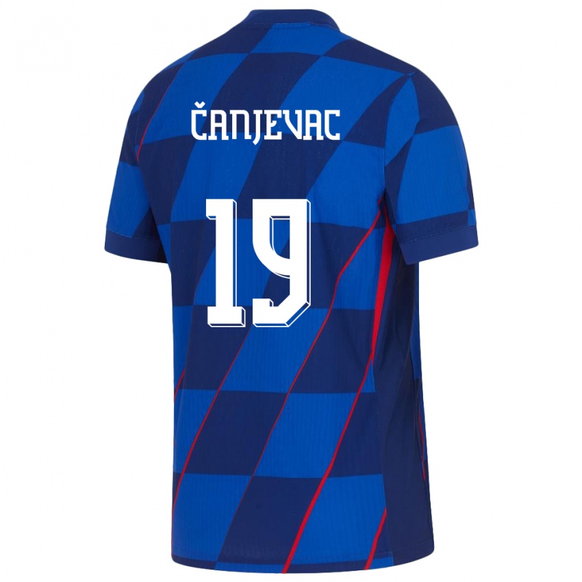 Kinder Kroatien Janja Canjevac #19 Blau Auswärtstrikot Trikot 24-26 T-Shirt Österreich