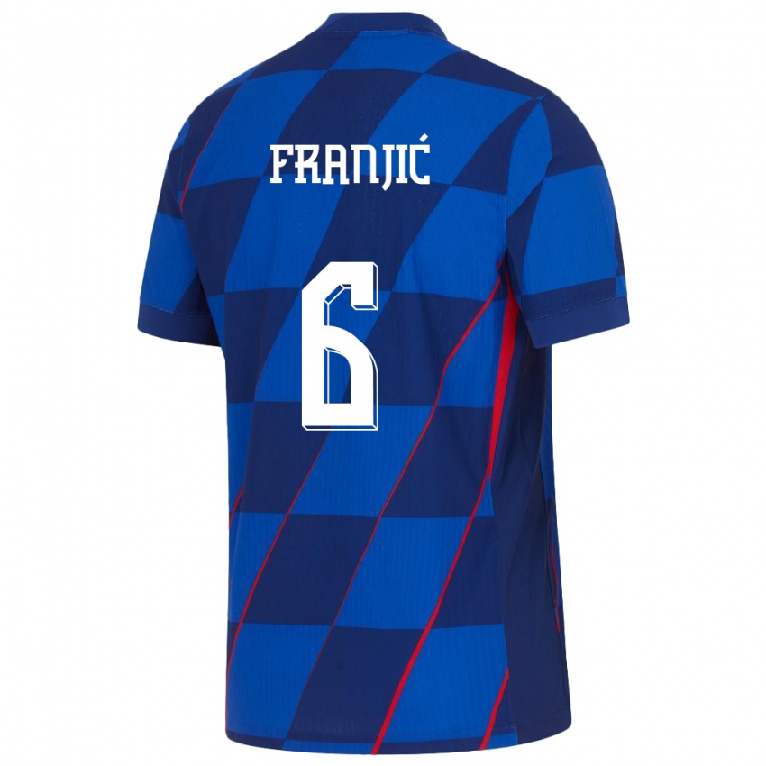Kinder Kroatien Bartol Franjic #6 Blau Auswärtstrikot Trikot 24-26 T-Shirt Österreich