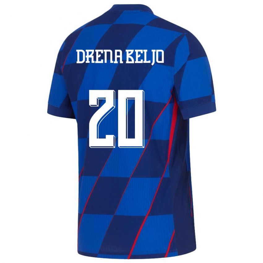 Kinder Kroatien Dion Drena Beljo #20 Blau Auswärtstrikot Trikot 24-26 T-Shirt Österreich