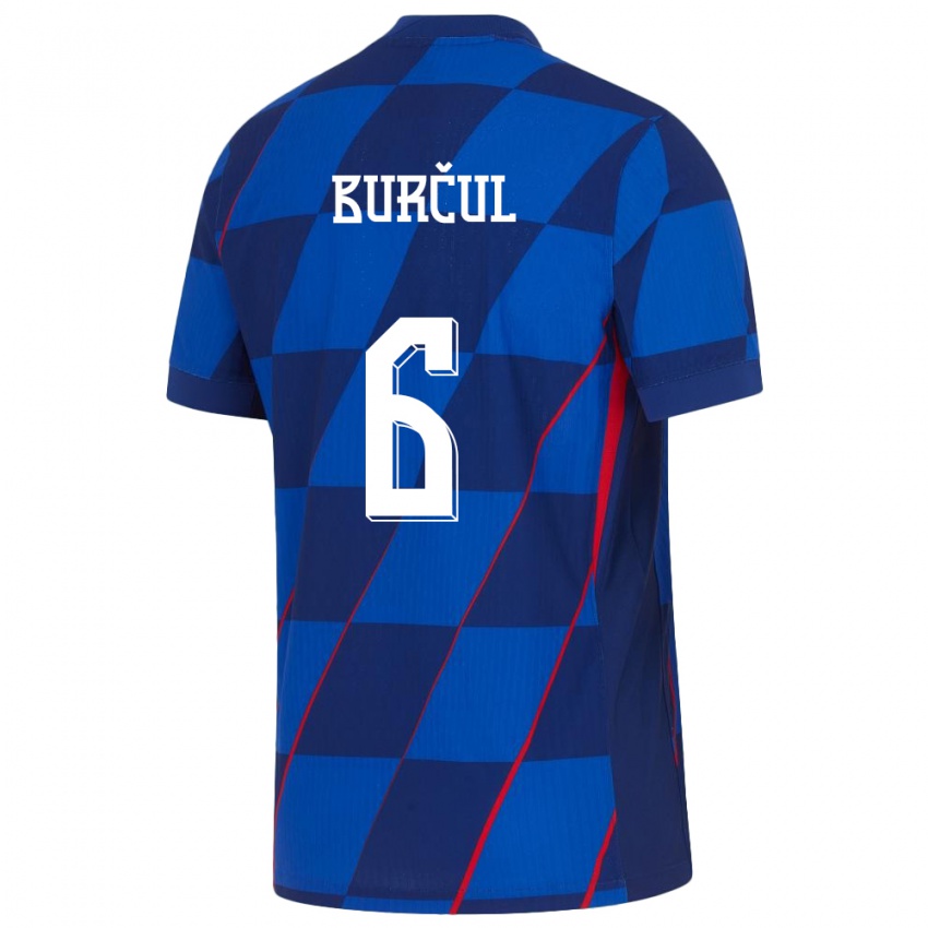 Kinder Kroatien Bruno Burcul #6 Blau Auswärtstrikot Trikot 24-26 T-Shirt Österreich