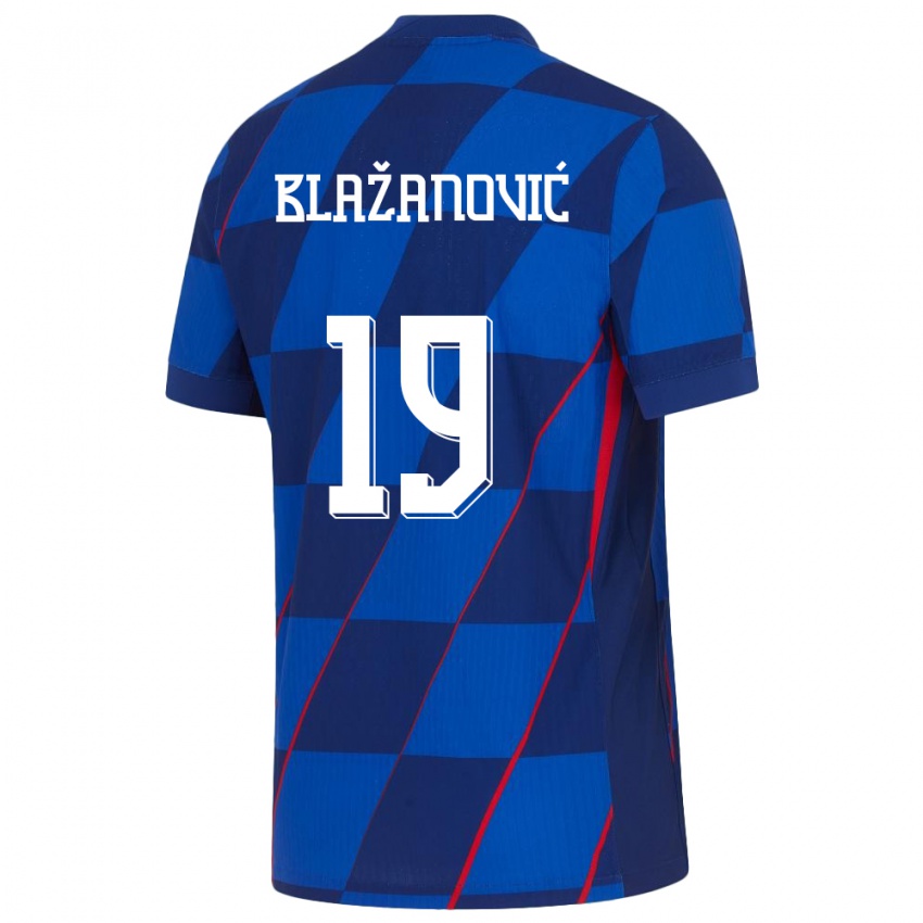 Kinder Kroatien Antonio Blazanovic #19 Blau Auswärtstrikot Trikot 24-26 T-Shirt Österreich