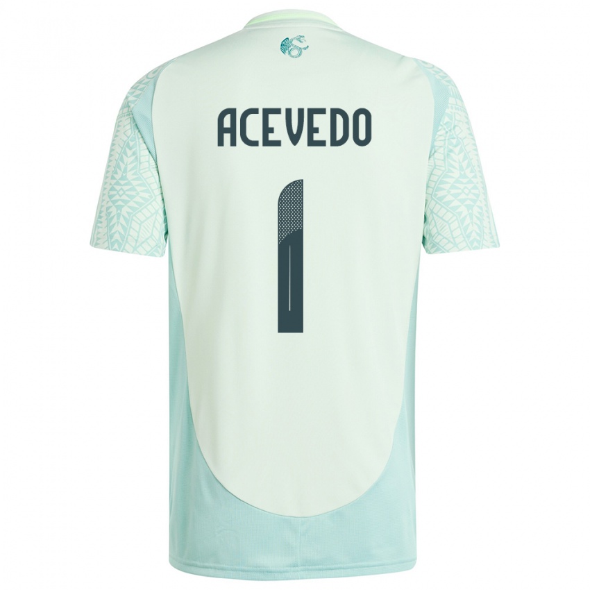 Kinder Mexiko Carlos Acevedo #1 Leinengrün Auswärtstrikot Trikot 24-26 T-Shirt Österreich