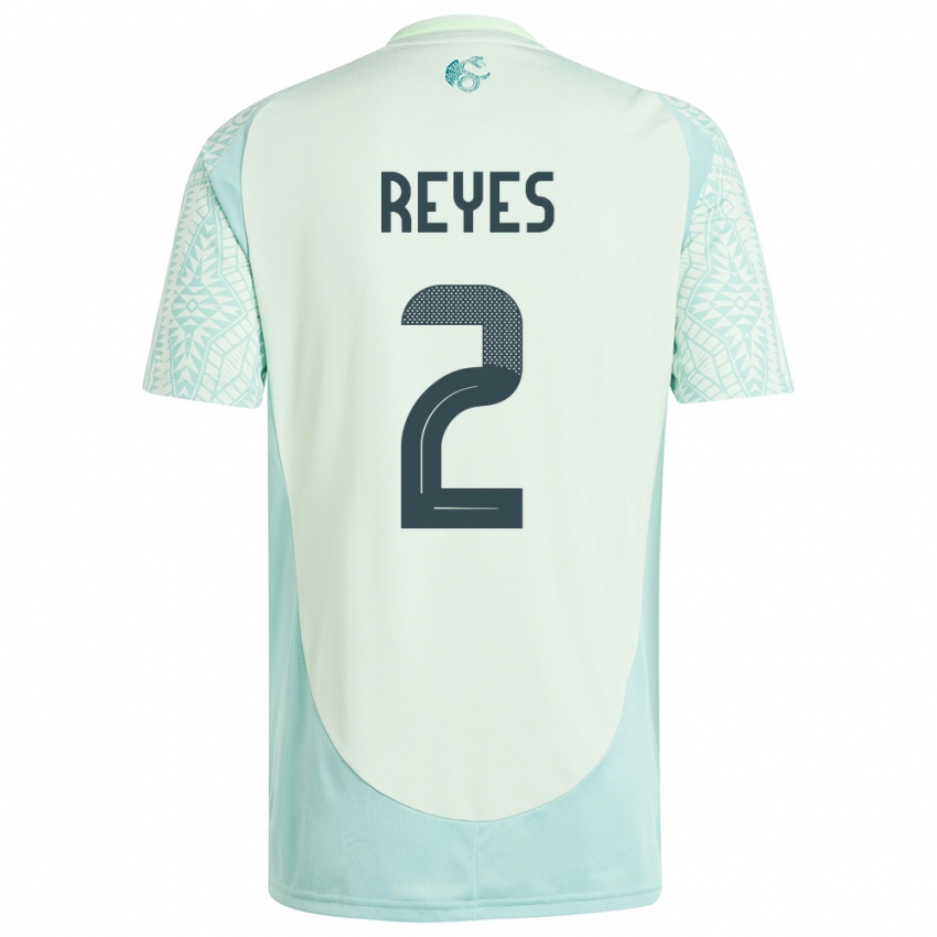 Kinder Mexiko Luis Reyes #2 Leinengrün Auswärtstrikot Trikot 24-26 T-Shirt Österreich