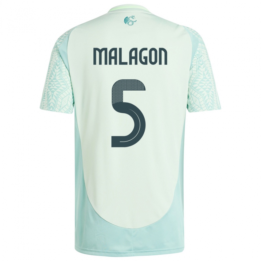 Kinder Mexiko Luis Malagon #5 Leinengrün Auswärtstrikot Trikot 24-26 T-Shirt Österreich