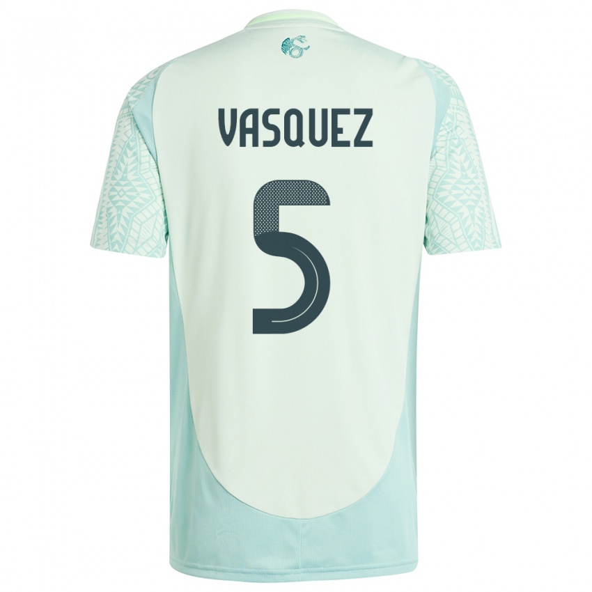 Kinder Mexiko Johan Vasquez #5 Leinengrün Auswärtstrikot Trikot 24-26 T-Shirt Österreich