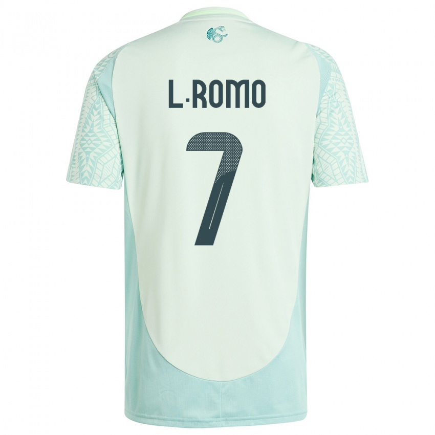 Kinder Mexiko Luis Romo #7 Leinengrün Auswärtstrikot Trikot 24-26 T-Shirt Österreich