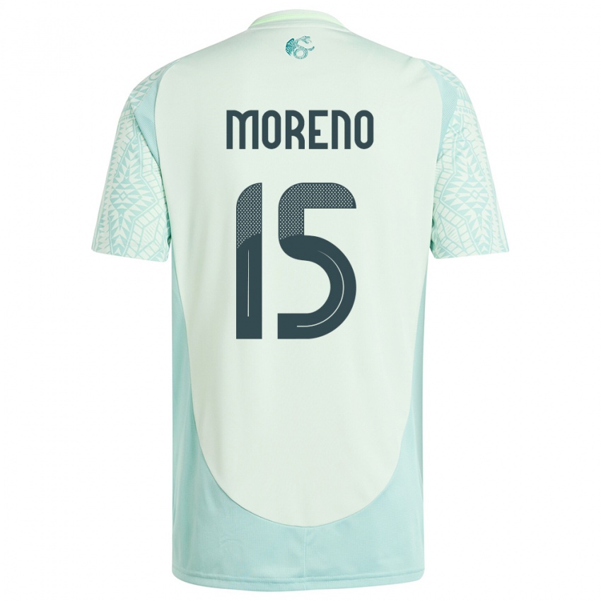 Kinder Mexiko Hector Moreno #15 Leinengrün Auswärtstrikot Trikot 24-26 T-Shirt Österreich