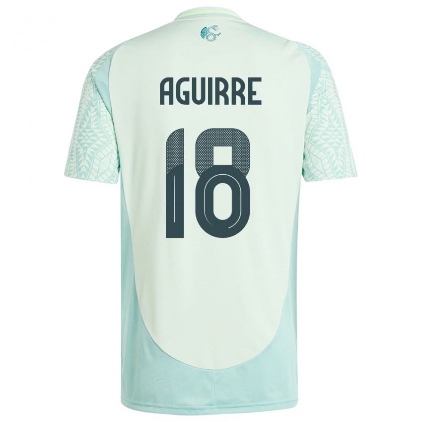 Kinder Mexiko Eduardo Aguirre #18 Leinengrün Auswärtstrikot Trikot 24-26 T-Shirt Österreich