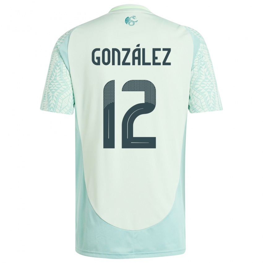 Kinder Mexiko Itzel Gonzalez #12 Leinengrün Auswärtstrikot Trikot 24-26 T-Shirt Österreich