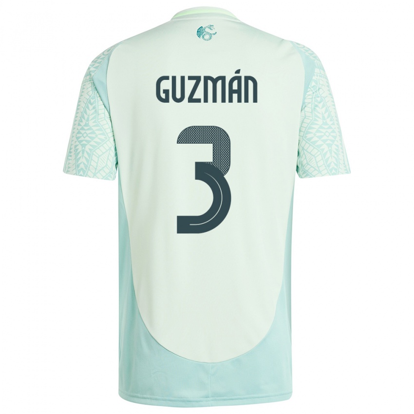 Kinder Mexiko Victor Guzman #3 Leinengrün Auswärtstrikot Trikot 24-26 T-Shirt Österreich
