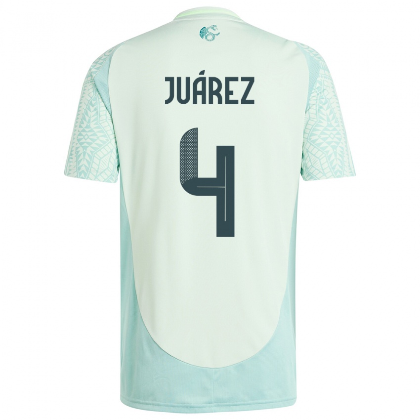 Kinder Mexiko Ramon Juarez #4 Leinengrün Auswärtstrikot Trikot 24-26 T-Shirt Österreich