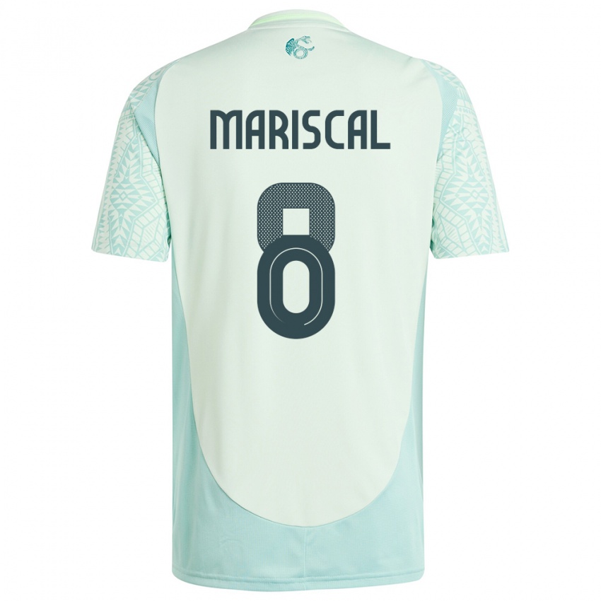Kinder Mexiko Salvador Mariscal #8 Leinengrün Auswärtstrikot Trikot 24-26 T-Shirt Österreich