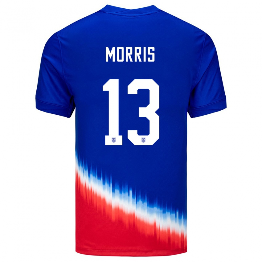 Kinder Vereinigte Staaten Jordan Morris #13 Blau Auswärtstrikot Trikot 24-26 T-Shirt Österreich
