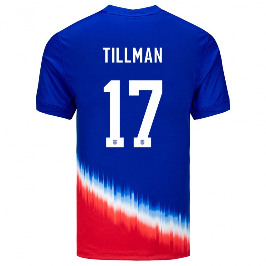 Kinder Vereinigte Staaten Malik Tillman #17 Blau Auswärtstrikot Trikot 24-26 T-Shirt Österreich