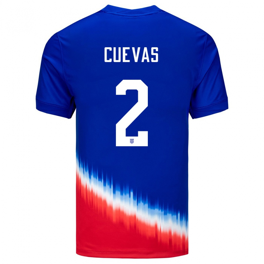 Kinder Vereinigte Staaten Mauricio Cuevas #2 Blau Auswärtstrikot Trikot 24-26 T-Shirt Österreich