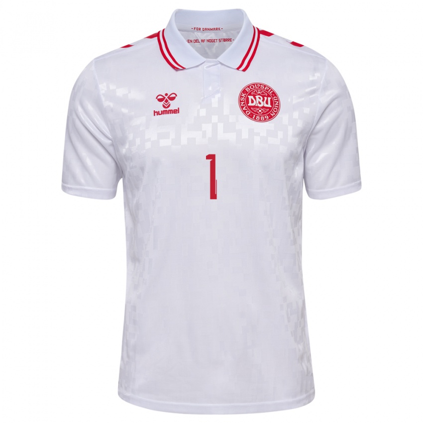 Kinder Dänemark Kasper Schmeichel #1 Weiß Auswärtstrikot Trikot 24-26 T-Shirt Österreich