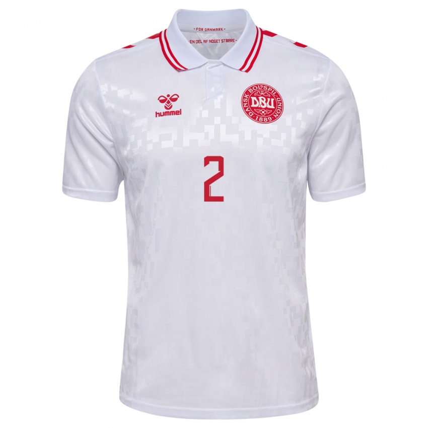 Kinder Dänemark Oliver Svendsen #2 Weiß Auswärtstrikot Trikot 24-26 T-Shirt Österreich