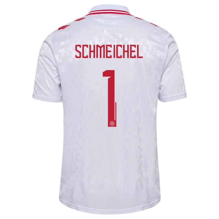 Kinder Dänemark Kasper Schmeichel #1 Weiß Auswärtstrikot Trikot 24-26 T-Shirt Österreich