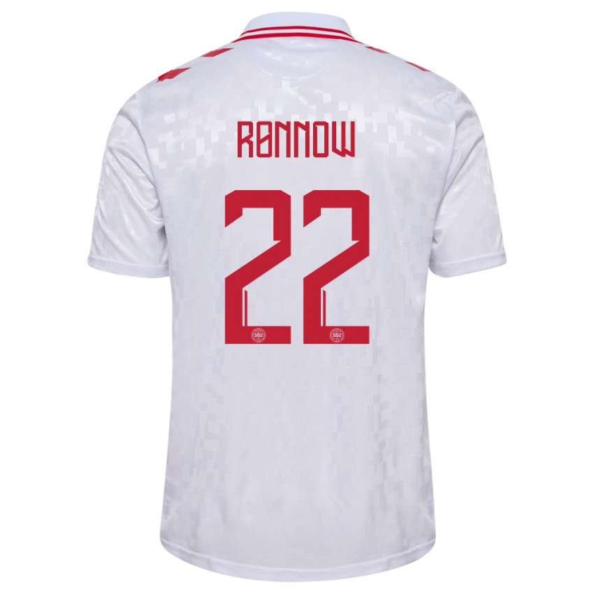 Kinder Dänemark Frederik Ronnow #22 Weiß Auswärtstrikot Trikot 24-26 T-Shirt Österreich