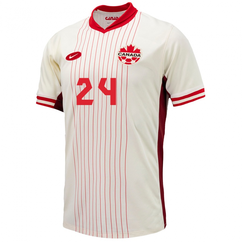 Kinder Kanada Joel Waterman #24 Weiß Auswärtstrikot Trikot 24-26 T-Shirt Österreich