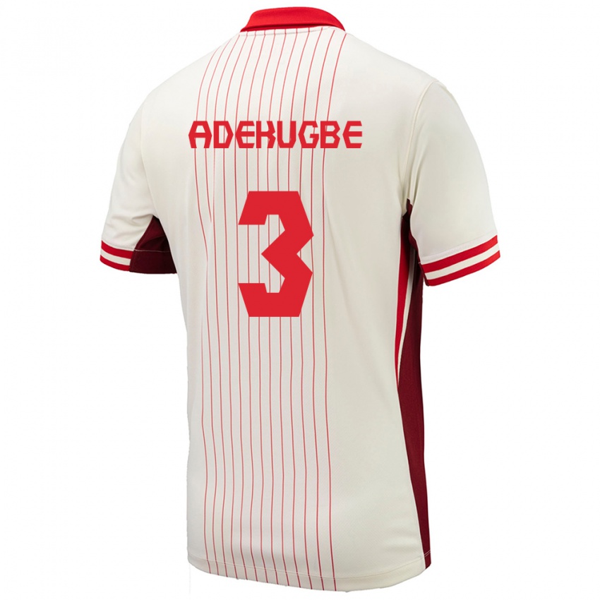 Kinder Kanada Samuel Adekugbe #3 Weiß Auswärtstrikot Trikot 24-26 T-Shirt Österreich