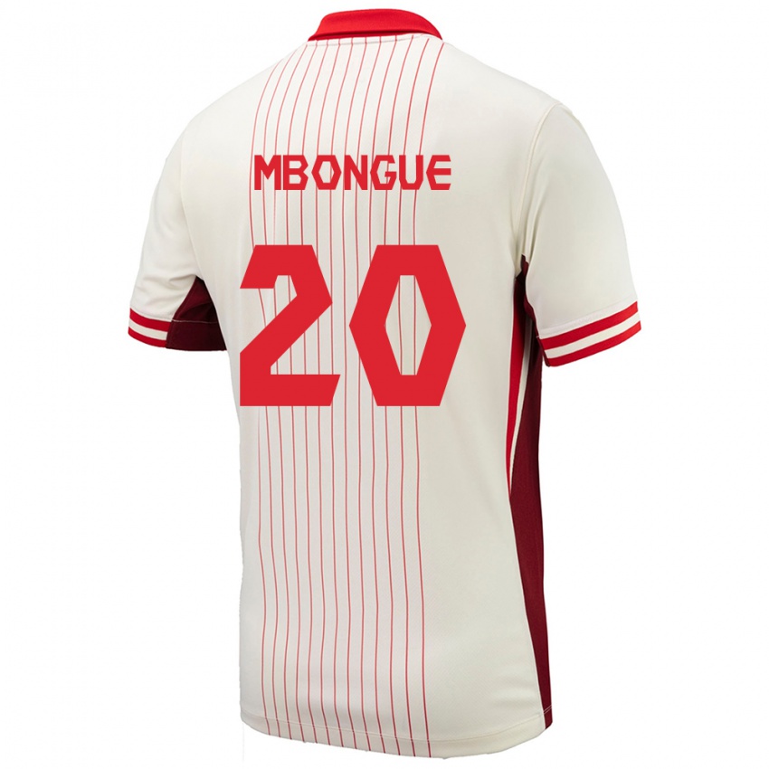 Kinder Kanada Hugo Mbongue #20 Weiß Auswärtstrikot Trikot 24-26 T-Shirt Österreich