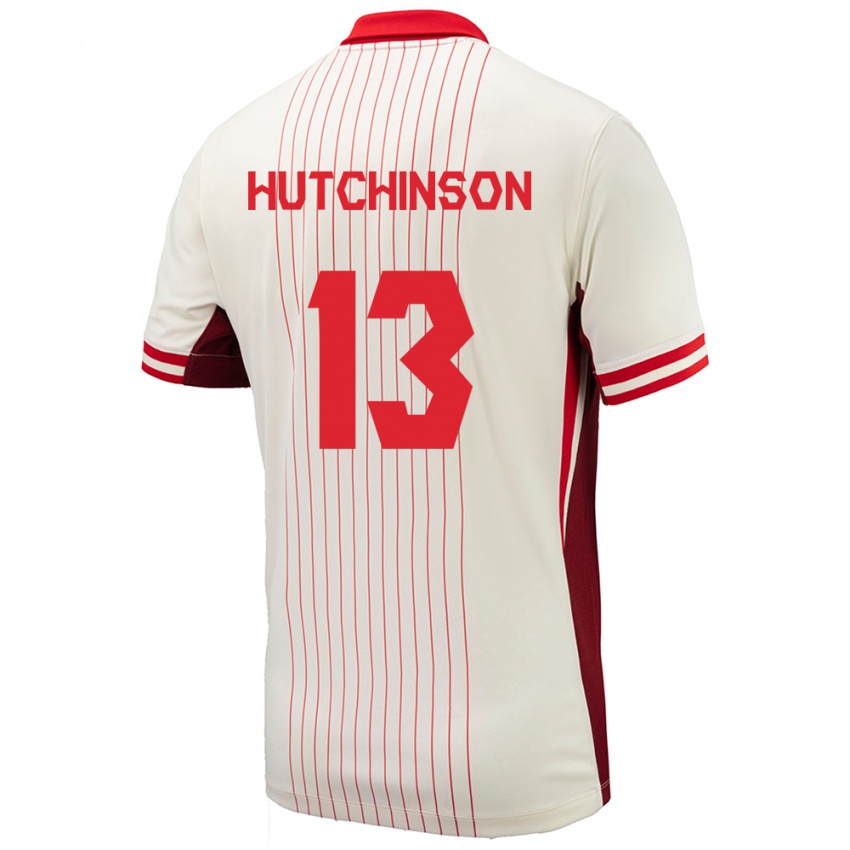 Kinder Kanada Atiba Hutchinson #13 Weiß Auswärtstrikot Trikot 24-26 T-Shirt Österreich
