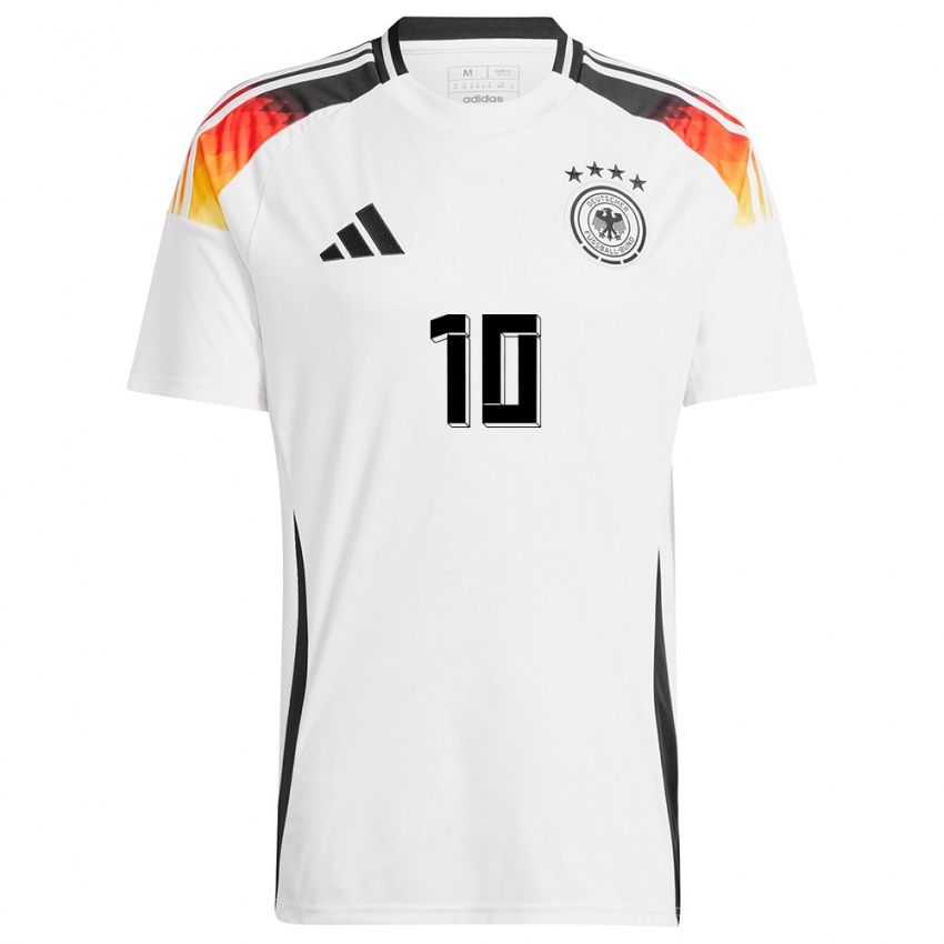 Herren Deutschland Felix Nmecha #10 Weiß Heimtrikot Trikot 24-26 T-Shirt Österreich