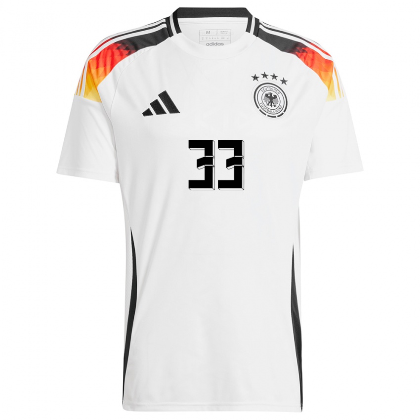 Herren Deutschland Fabienne Dongus #33 Weiß Heimtrikot Trikot 24-26 T-Shirt Österreich