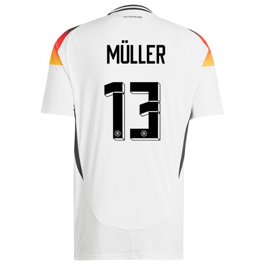 Herren Deutschland Thomas Muller #13 Weiß Heimtrikot Trikot 24-26 T-Shirt Österreich
