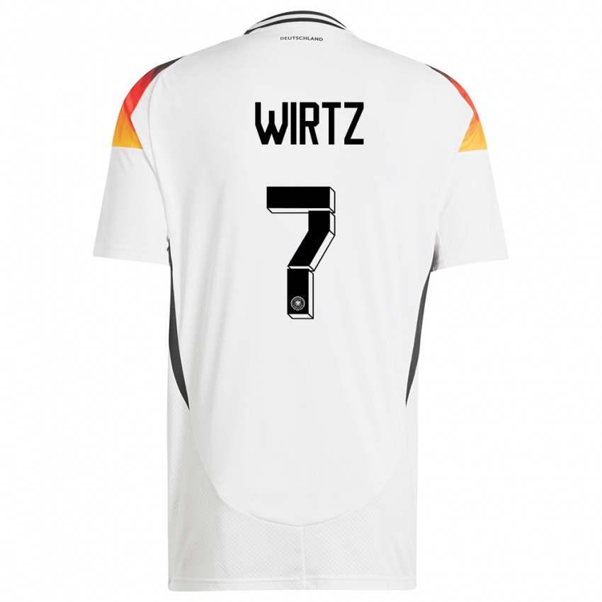 Herren Deutschland Florian Wirtz #7 Weiß Heimtrikot Trikot 24-26 T-Shirt Österreich
