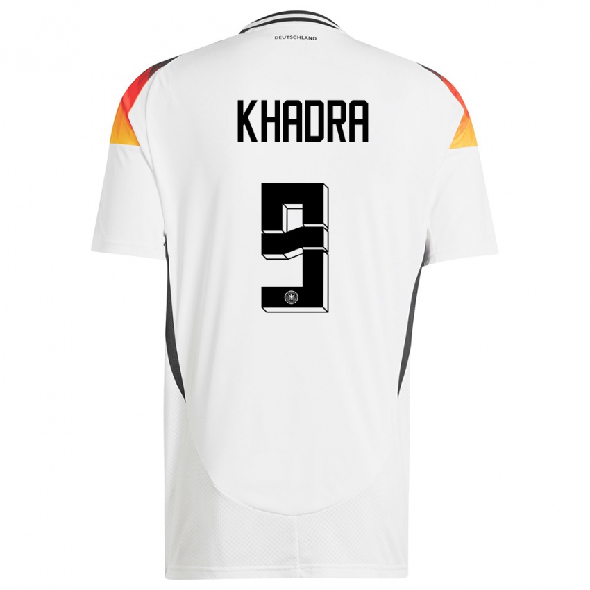 Herren Deutschland Reda Khadra #9 Weiß Heimtrikot Trikot 24-26 T-Shirt Österreich