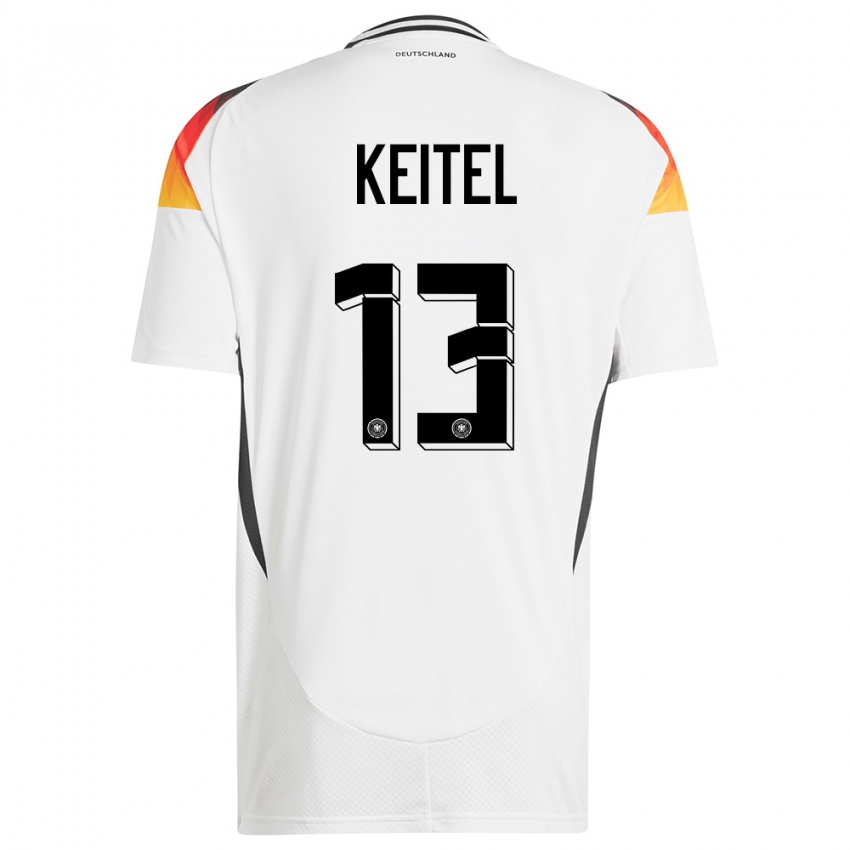 Herren Deutschland Yannik Keitel #13 Weiß Heimtrikot Trikot 24-26 T-Shirt Österreich