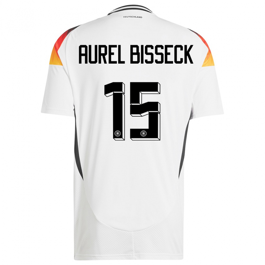 Herren Deutschland Yann Aurel Bisseck #15 Weiß Heimtrikot Trikot 24-26 T-Shirt Österreich
